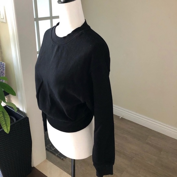 Zara l Black Cropped Sweatshirt l Size S - Picture 3 of 4